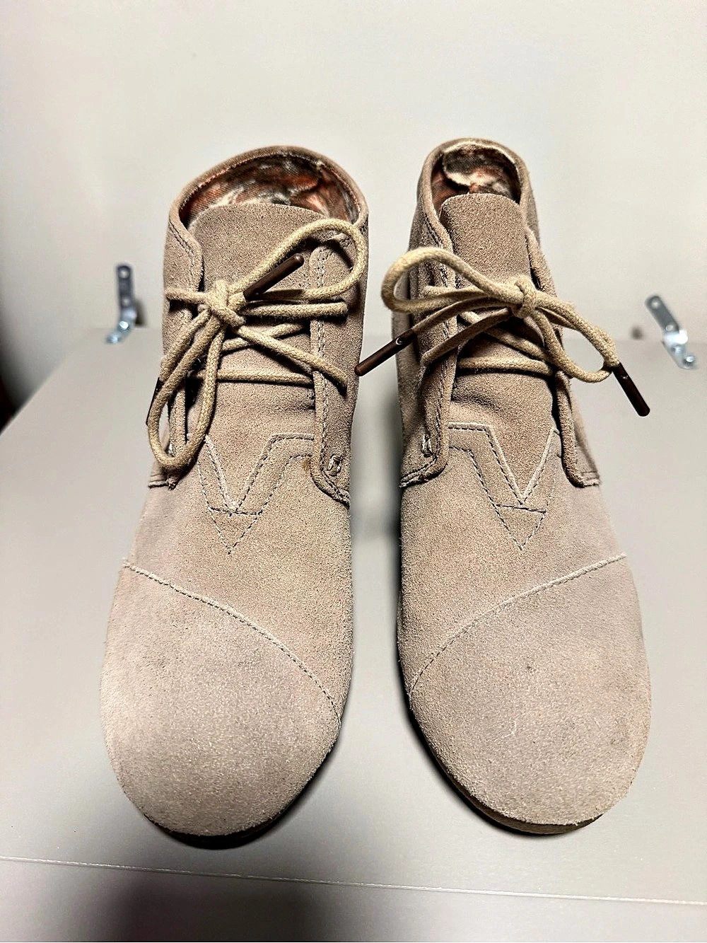 TOMS Desert Wedge Ankle Bootie Brown US 8.5